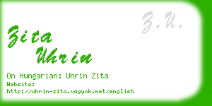 zita uhrin business card